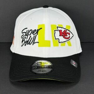 New Era Kansas City Chiefs Super Bowl LIX 39THIRTY Flex Fit Hat White Black M/L